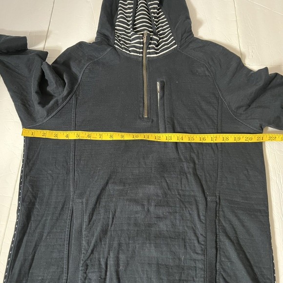 Lululemon Mens Quarter Zip Hoodie Size M Striped Navy Blue - Picture 6 of 7